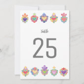 Mexicaans hart, heilig hart tafel nummer aankondiging (Voorkant)