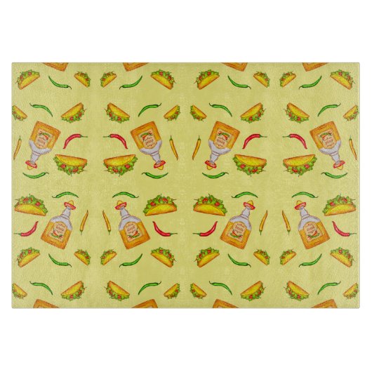 Mexicaans Hispanisch eten Tacos Tequila Snijplank (Voorkant)