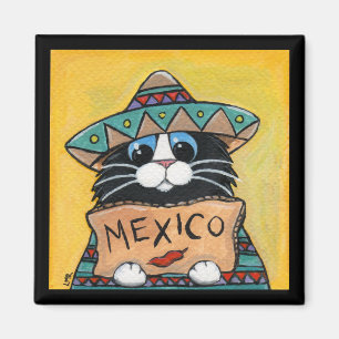Mexicaans Hitchhiker Tuxedo Cat Magnet
