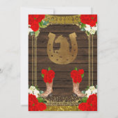 Mexicaans hout, ivoor Charro Mis XV Anos Uitnodigi Kaart (Achterkant)