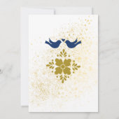 Mexicaans huwelijk met blauwe en gouden Tortelduif Kaart (Achterkant)