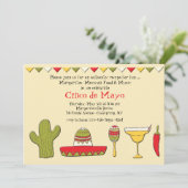 Mexicaans Icons Cinco de Mayo Uitnodiging (Staand voorkant)