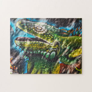 Mexicaans Iguana Muurschildering in Playa Del Carm Legpuzzel