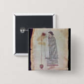 Mexicaans Indiaas Bereidingschocolade uit de Codex Vierkante Button 5,1 Cm (Voorkant /achterkant)