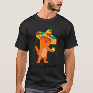 Mexicaans Kat Fiesta Grappige Cinco de Mayo Kat Ci T-shirt