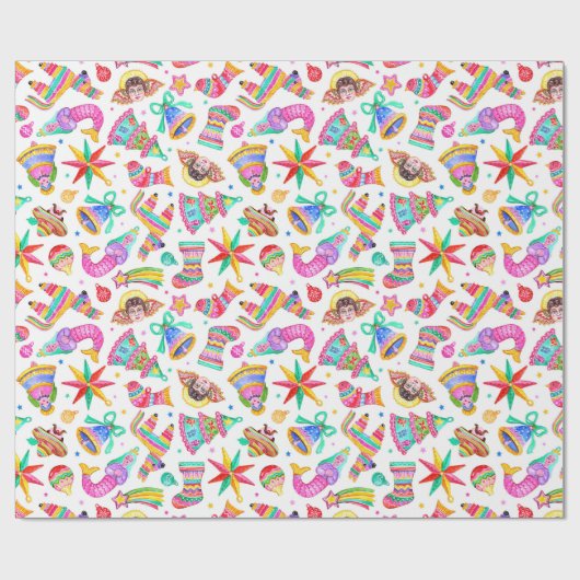Mexicaans kerstpapier cadeaupapier (Vlak)
