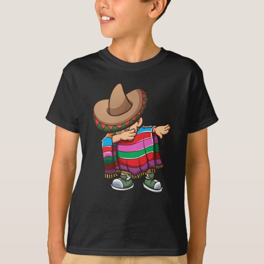 Mexicaans Kind afbreken met Sombrero en Sombrero T-shirt (Voorkant)