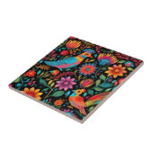 Mexicaans kleurrijk bloemmotief tegeltje (Zijkant)