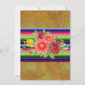 Mexicaans kleurrijk Fiesta Birthday Red Girl Kaart (Achterkant)