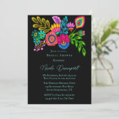 Mexicaans kleurrijk Flora Vrijgezellenfeest Kaart (Staand voorkant)