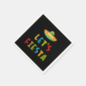 Mexicaans Kleurrijk Let's Fiesta Zwart Servet (Hoek)