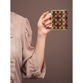 Mexicaans kleurrijk patroon Dia de los Muertos Tweekleurige Koffiemok