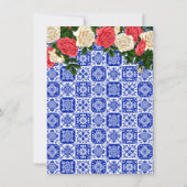 Mexicaans koraal en rozen met de bovenrand van het kaart (Achterkant)