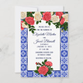 Mexicaans koraal en rozen met de bovenrand van het kaart (Voorkant)