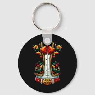 Mexicaans kostuum voor Cinco de Mayo Mariachi Char Sleutelhanger