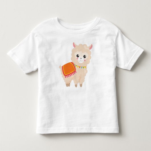 Mexicaans Llama, Cute Llama, Cute Alpaca, Baby Lla Kinder Shirts (Voorkant)
