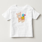 Mexicaans Llama, Cute Llama, Cute Alpaca, Blue Bir Kinder Shirts (Voorkant)