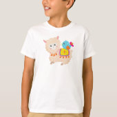 Mexicaans Llama, Cute Llama, Cute Alpaca, Blue Bir T-shirt (Voorkant)