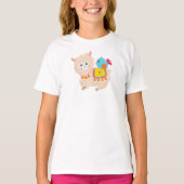 Mexicaans Llama, Cute Llama, Cute Alpaca, Blue Bir T-shirt (Voorkant)