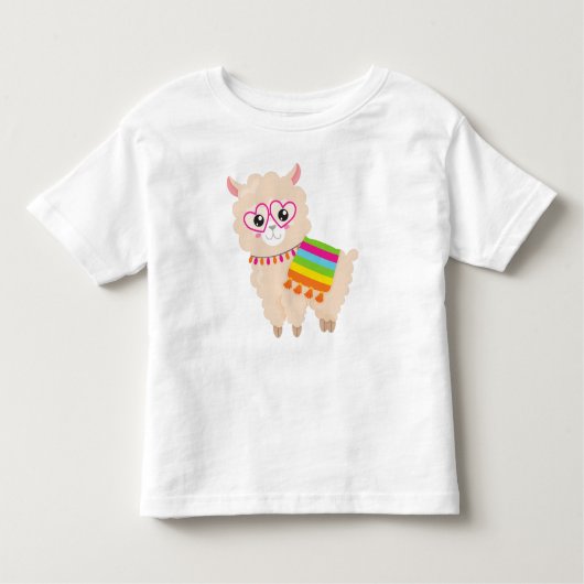 Mexicaans Llama, Cute Llama, Cute Alpaca, Glazen Kinder Shirts (Voorkant)