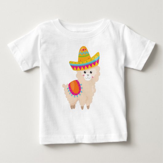 Mexicaans Llama, Cute Llama, Cute Alpaca, Sombrero (Voorkant)