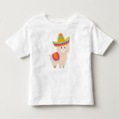 Mexicaans Llama, Cute Llama, Cute Alpaca, Sombrero Kinder Shirts (Voorkant)