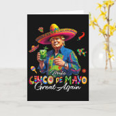Mexicaans Maakt Cinco De Mayo Groot Again Grappig Kaart (Gele Bloem)