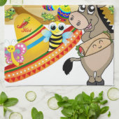 Mexicaans Man Donkey Butterfly Kitchen Hand Towel Theedoek (Gevouwen)