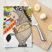 Mexicaans Man Donkey Butterfly Kitchen Hand Towel Theedoek (Quarter Fold)