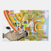 Mexicaans Man Donkey Butterfly Kitchen Hand Towel Theedoek (Horizontaal)