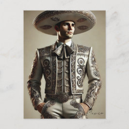 Mexicaans man in Charrokostuum Briefkaart