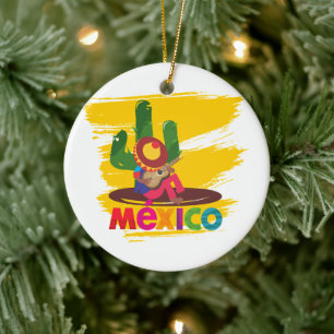 Mexicaans Mariachi Kerstornament Keramisch Ornament