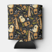 Mexicaans Mariachi Orchestra Cartoon Design Blikjeskoeler (Achterkant)