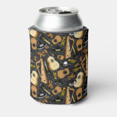 Mexicaans Mariachi Orchestra Cartoon Design Blikjeskoeler (Blikje Achterkant)