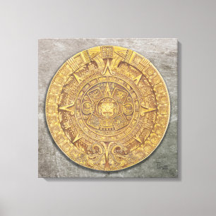 Mexicaans Maya/Aztec Calendar Canvas Afdrukken