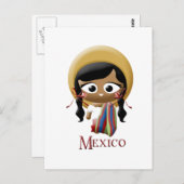Mexicaans meisje briefkaart (Voorkant / Achterkant)