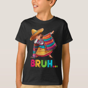Mexicaans Meisje Dabbing Bruh Poncho Grappig Cinco T-shirt