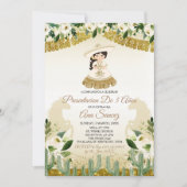 Mexicaans meisje Derde verjaardag Witte Floral Kaart (Voorkant)