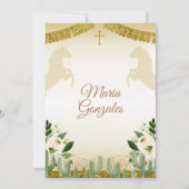 Mexicaans meisje Derde verjaardag Witte Floral Kaart (Achterkant)