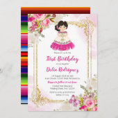 Mexicaans meisje, eerste verjaardag 1 kaart (Voorkant / Achterkant)