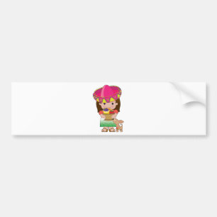 Mexicaans meisje en hond bumpersticker