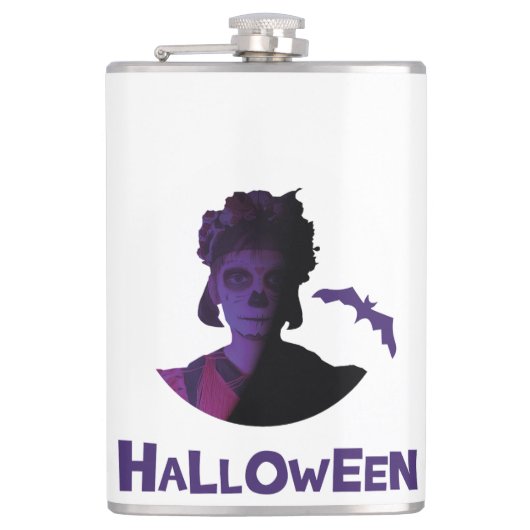 Mexicaans meisje en vleermuizen heupfles (Voorkant)