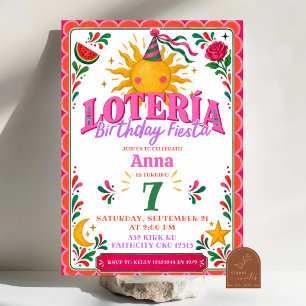 Mexicaans Meisje Loteria Verjaardagsfeest Uitnodig Kaart