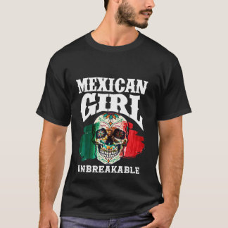 Mexicaans meisje onbreekbaar erfgoed, Mexicaanse v T-shirt