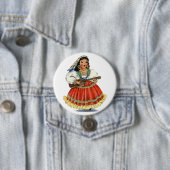 Mexicaans meisje Traditionele dress Ronde Button 7,6 Cm (In situ)
