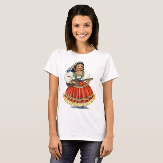  Mexicaans meisje Traditionele dress T-shirt (Voorkant volledig)
