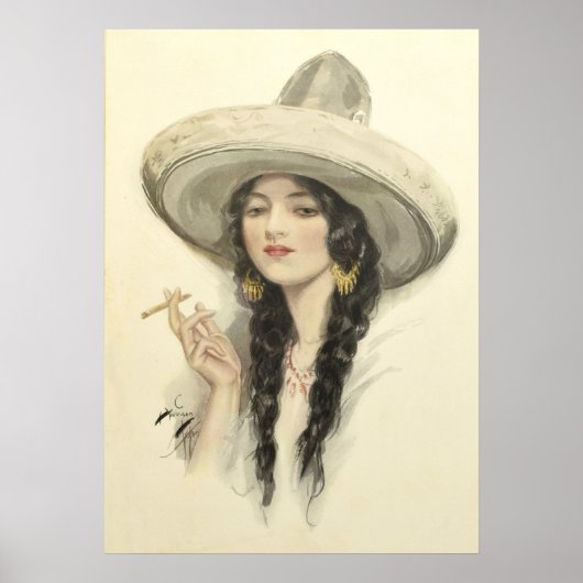 Mexicaans Meisje - Vintage Kunst Poster (Voorkant)