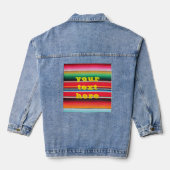 Mexicaans Mexico Poncho deken achtergrond Denim Jacket (Achterkant)
