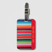 Mexicaans Mexico poncho deken doek Bagagelabel (Voorkant (verticaal))