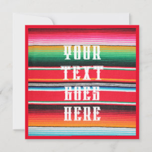 Mexicaans Mexico Poncho Serape achtergrond uitnodi Kaart